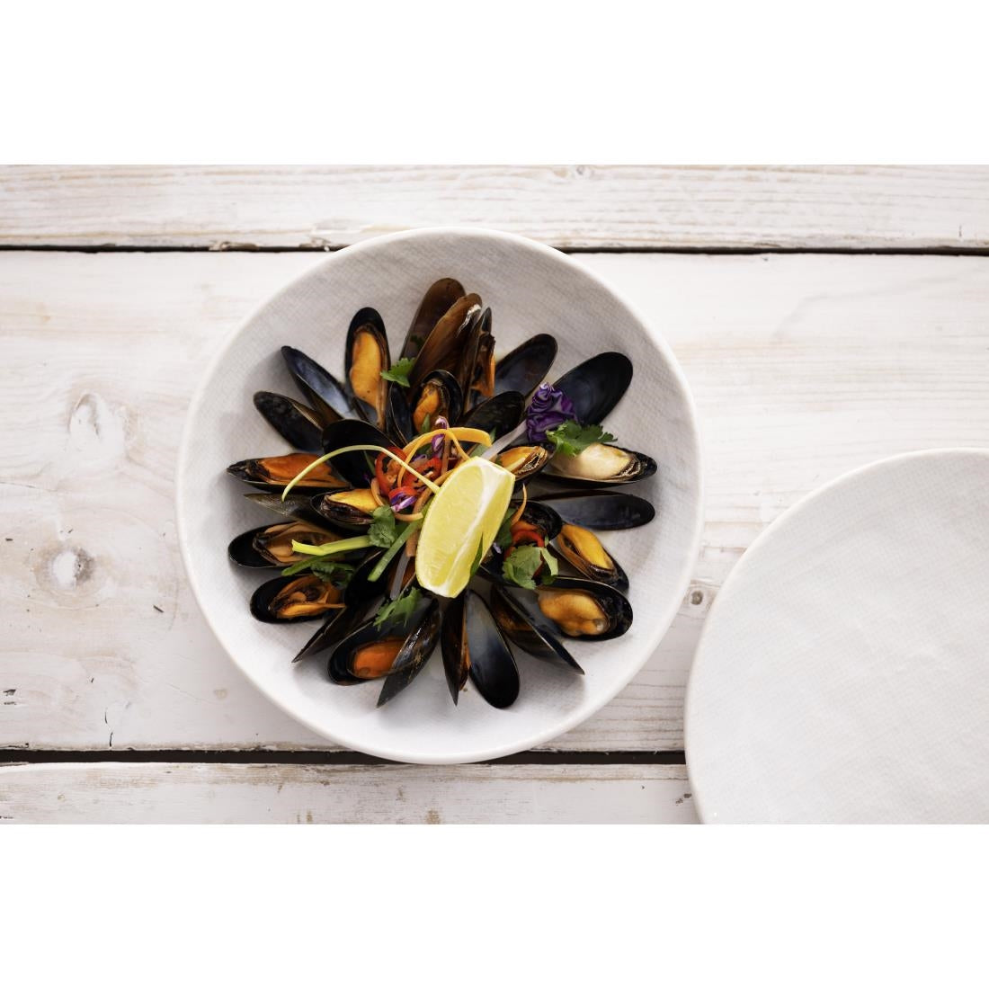 Bols plats Olympia Denim White 220 mm (lot de 6)