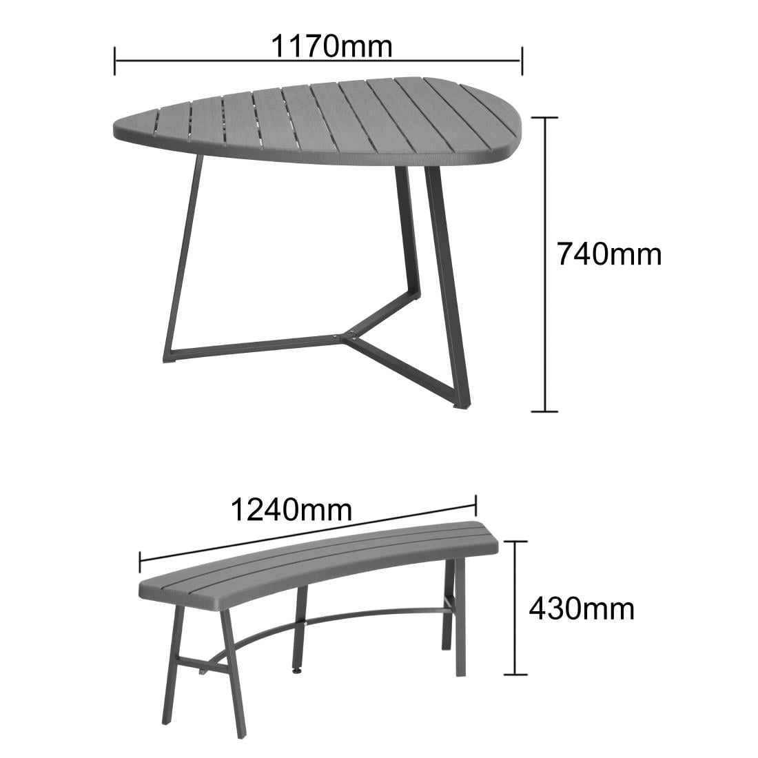 Table de pique-nique avec bancs Bolero Valletta - NISBETS