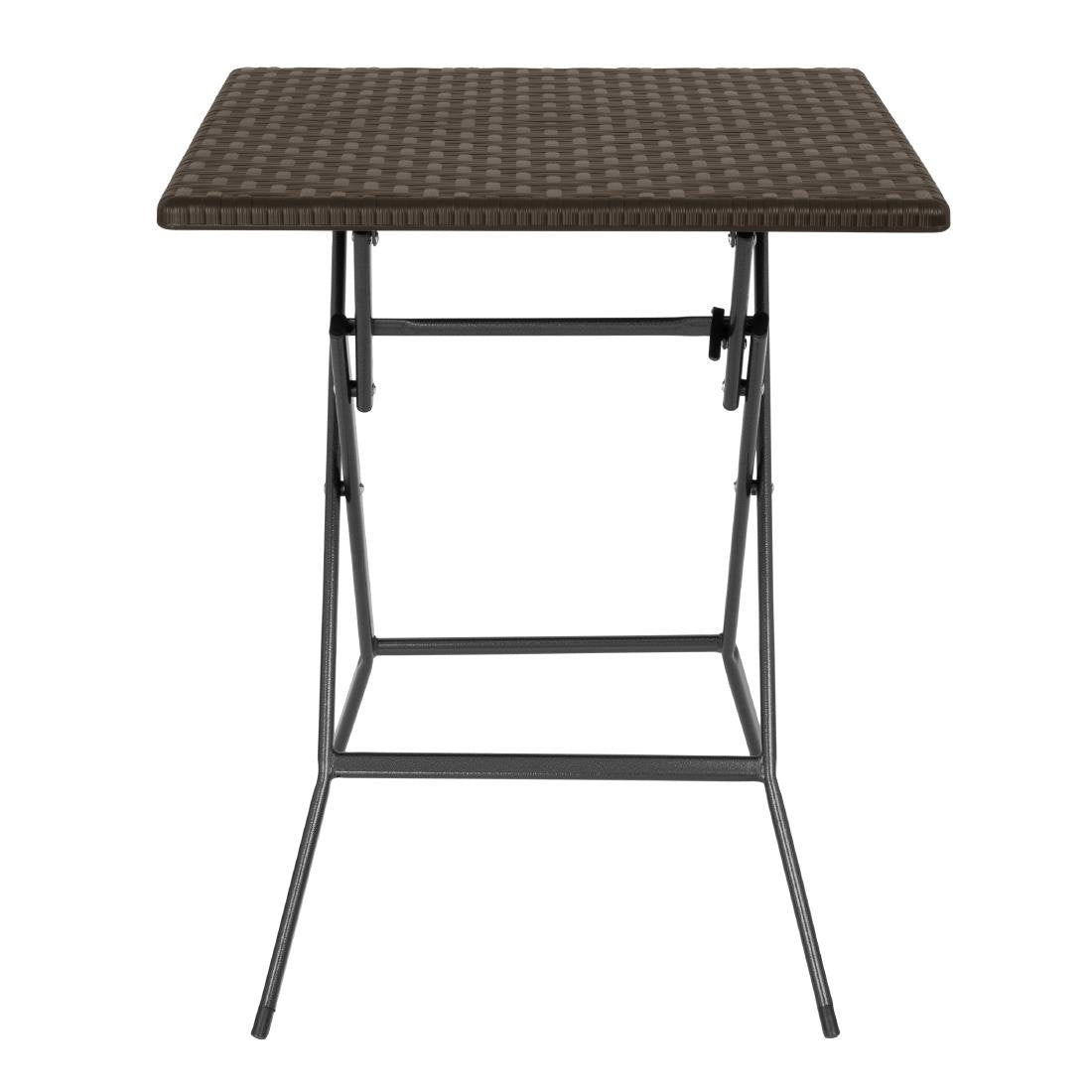 Table pliante carrée marron Bolero 620mm