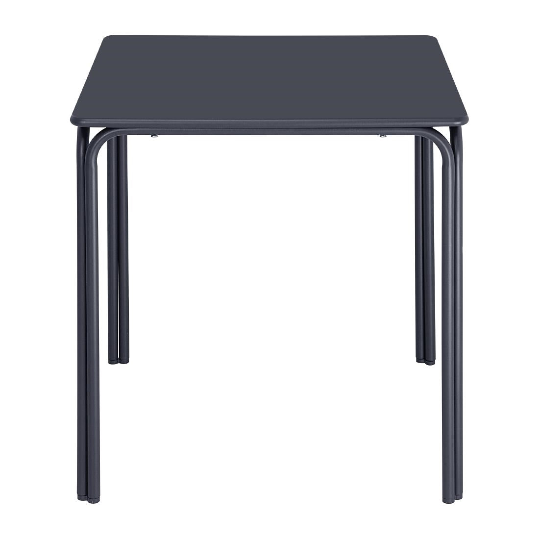 Table carrée en acier Bolero Adeline 700mm bleu ardoise