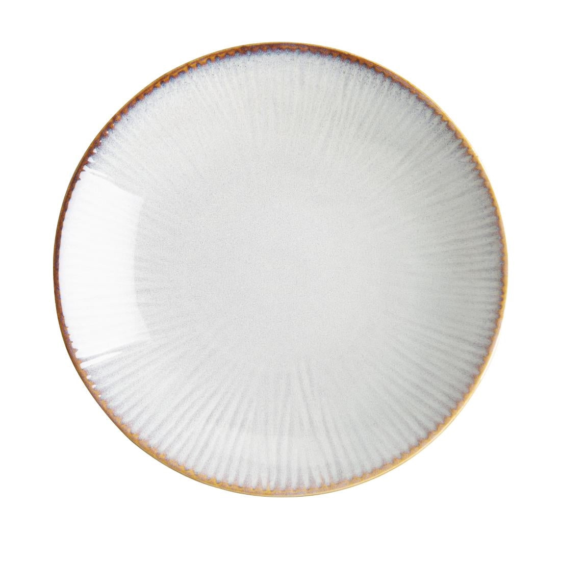 Assiettes creuses Olympia Drift en relief gris 260 mm (lot de 4)