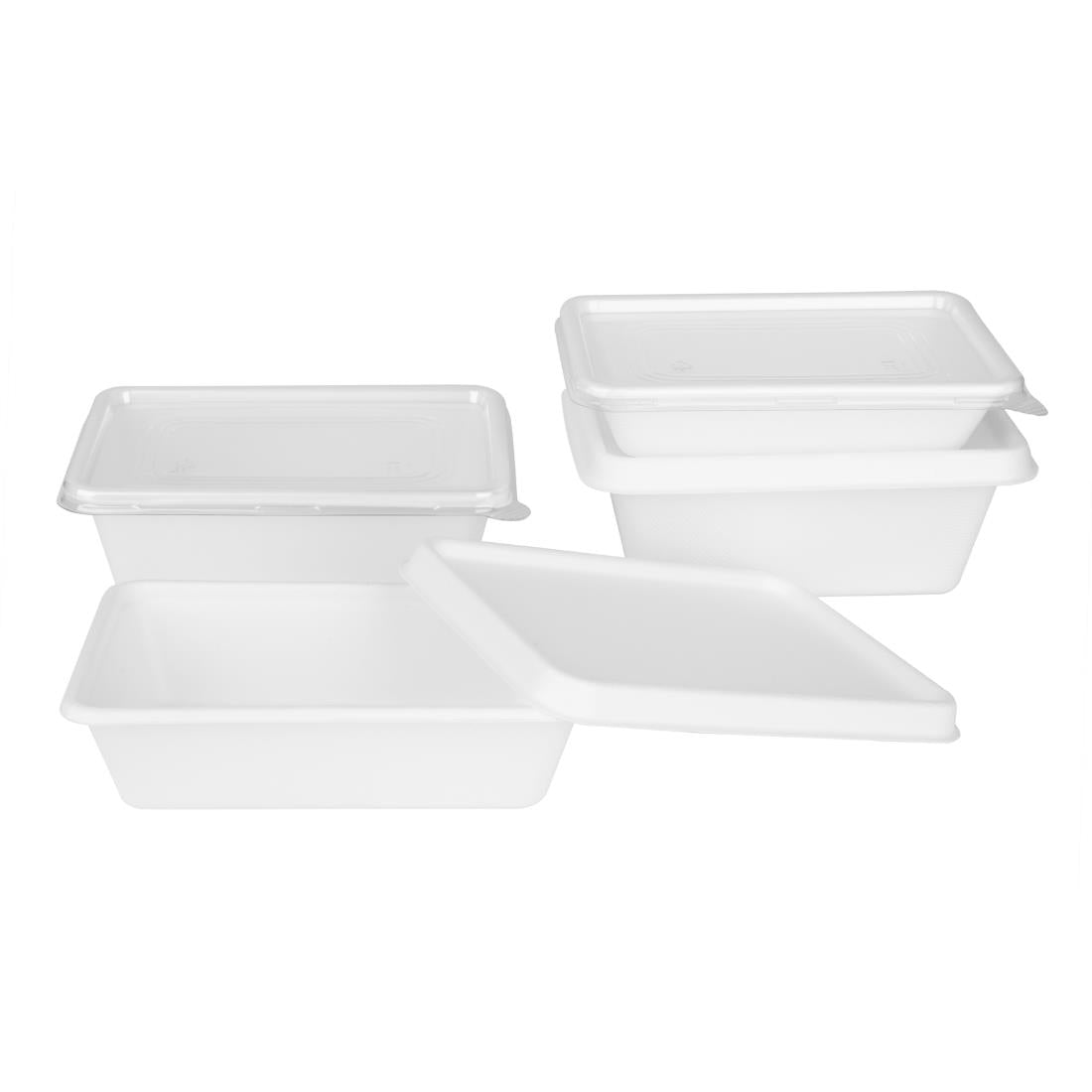 Barquettes alimentaires en bagasse Fiesta Compostable 1000ml (lot de 100)