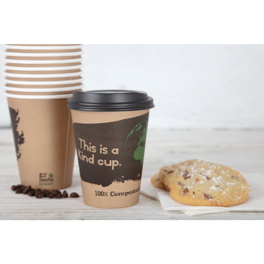Gobelets boissons chaudes PLA simple paroi compostables 34 cl Fiesta Compostable (lot de 50) - NISBETS