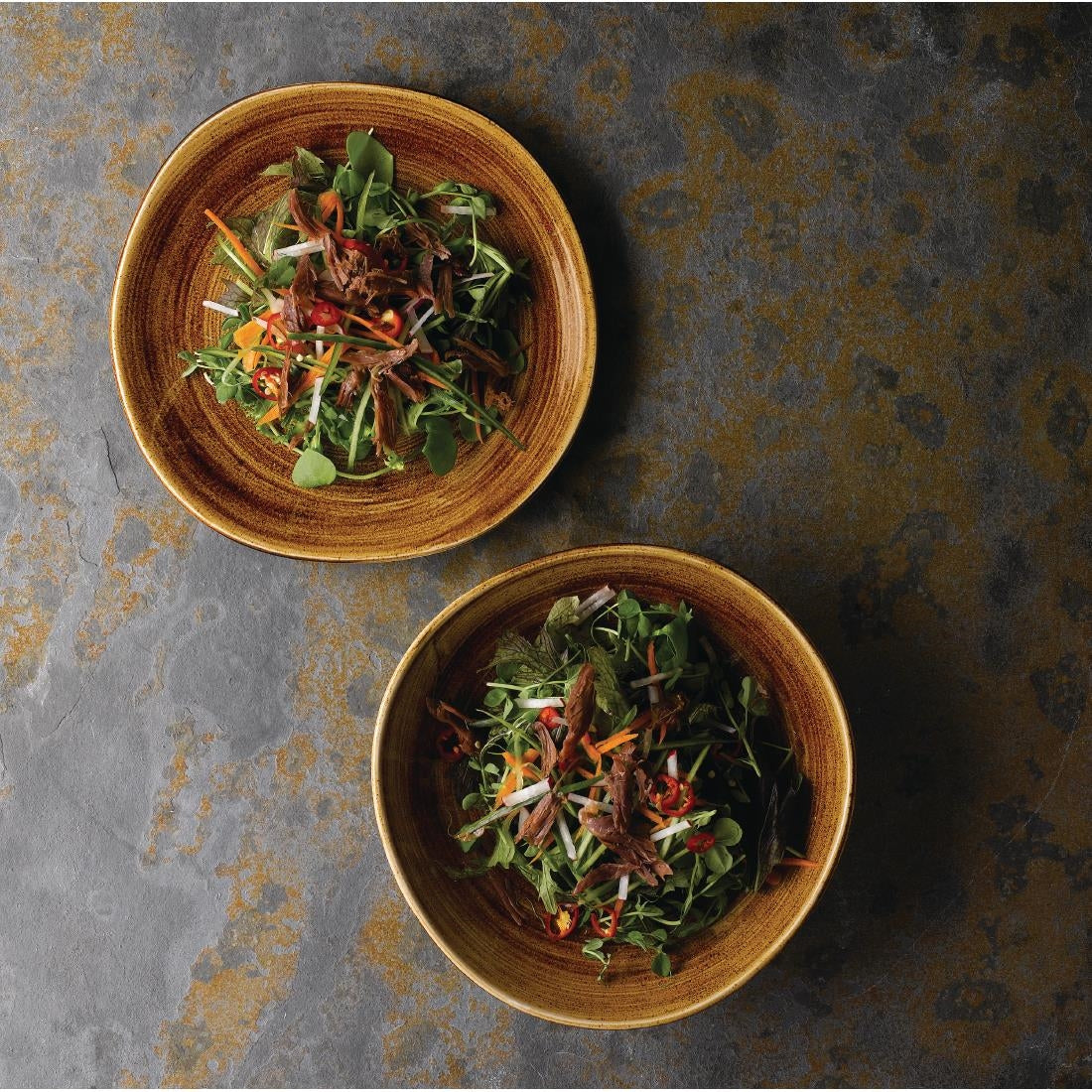 Assiettes coupes rondes Churchill Stonecast Patina Vintage Copper 182mm (Lot de 12)