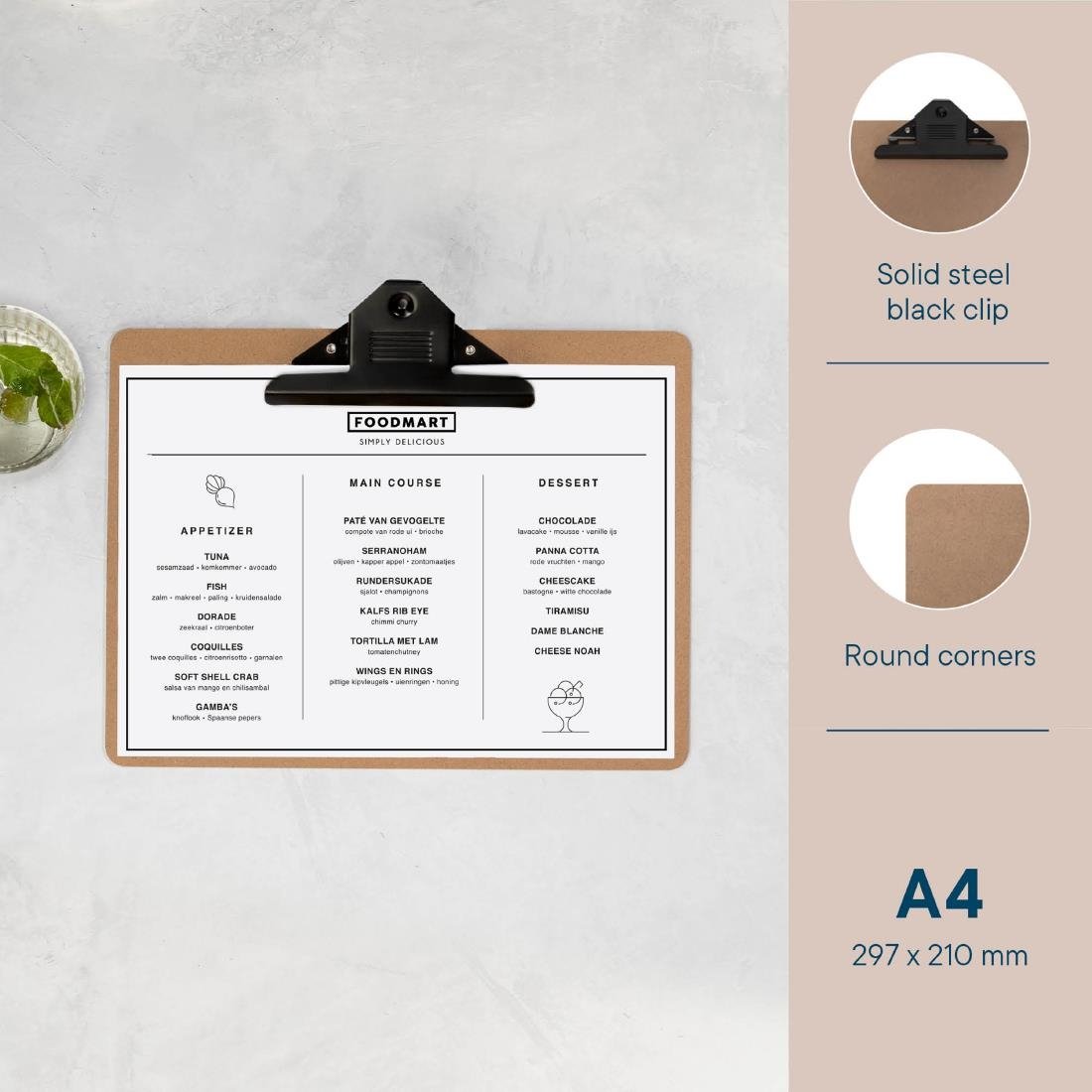 Porte-bloc panneau en fibre de bois Europel A4 paysage 297 x 210 mm