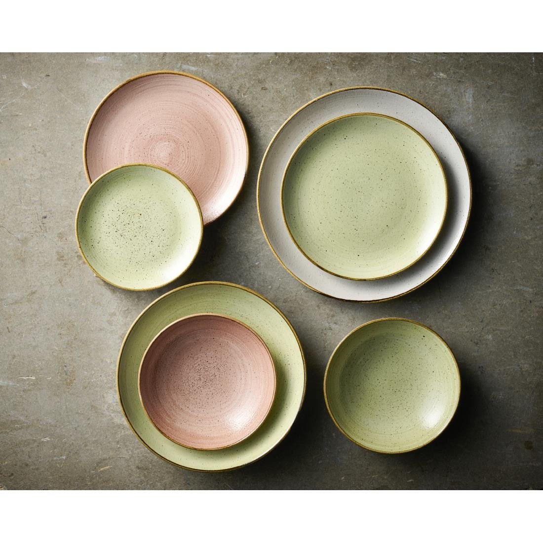 Assiettes avec rebord Churchill Stonecast Raw Green Evolve 260mm (Lot de 12)