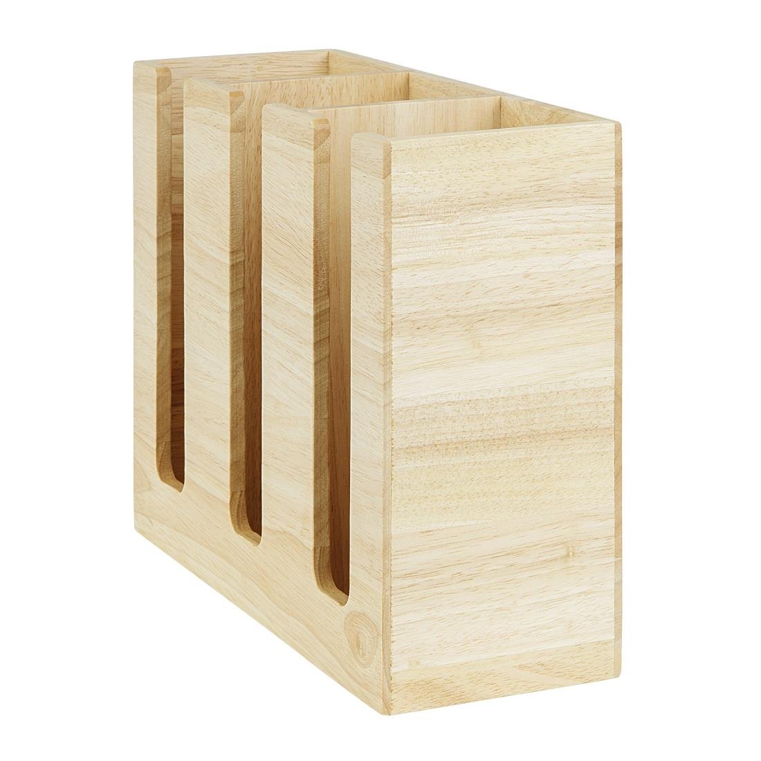 Organisateur de gobelets jetables en bois d'hévéa Olympia 340x120x240mm