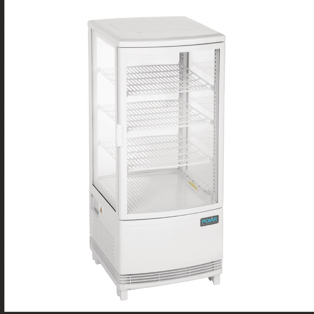 Vitrine réfrigérée portes incurvées Polar Série C 86L blanche - NISBETS