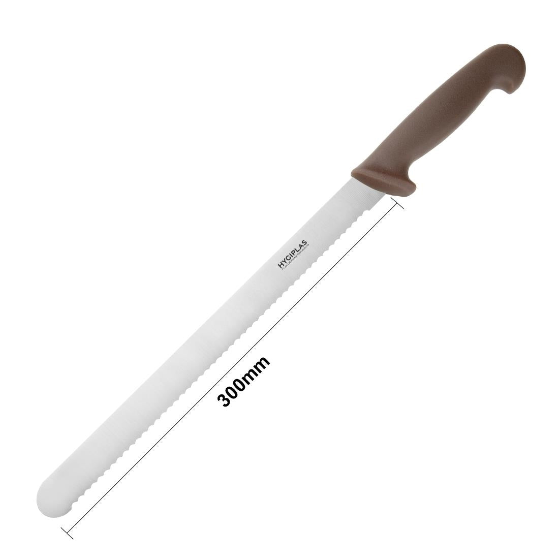Couteau à trancher denté Hygiplas marron 30cm