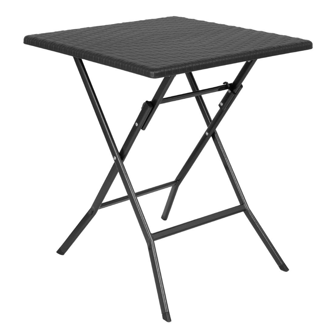 Table pliante carrée Bolero noire 620mm