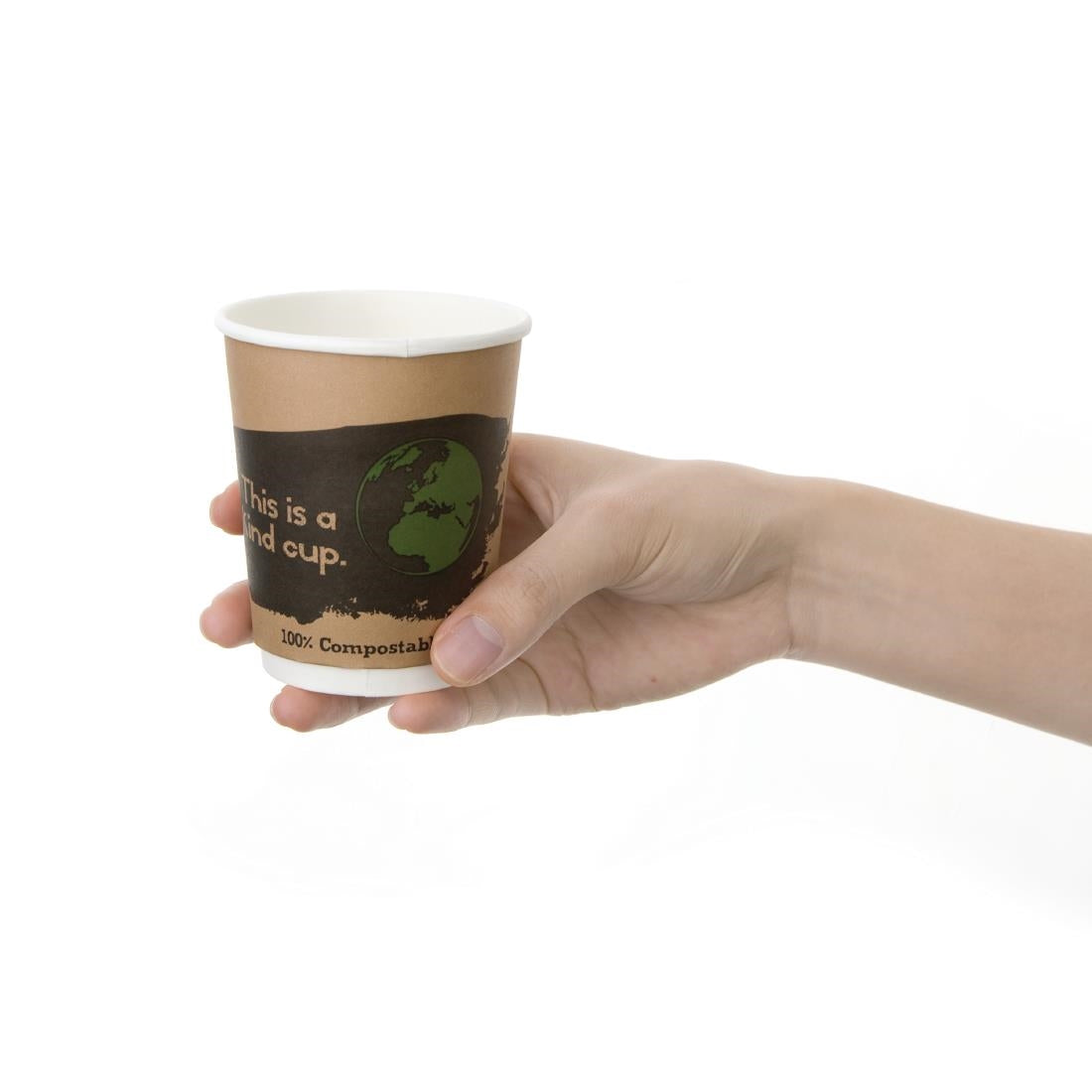 Gobelets boissons chaudes compostables en PLA double paroi Fiesta Compostable 227ml (x500) - NISBETS