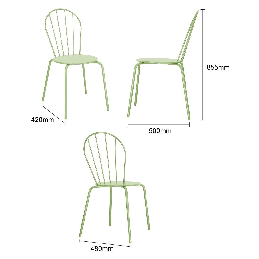 Chaises Bolero Adeline vert clair (lot de 4) - NISBETS