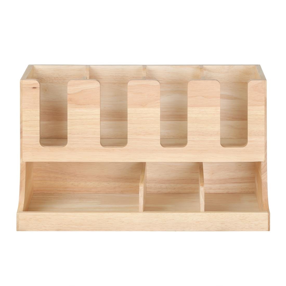 Organisateur de gobelets et condiments en bois d'hévéa Olympia 450x405x240mm
