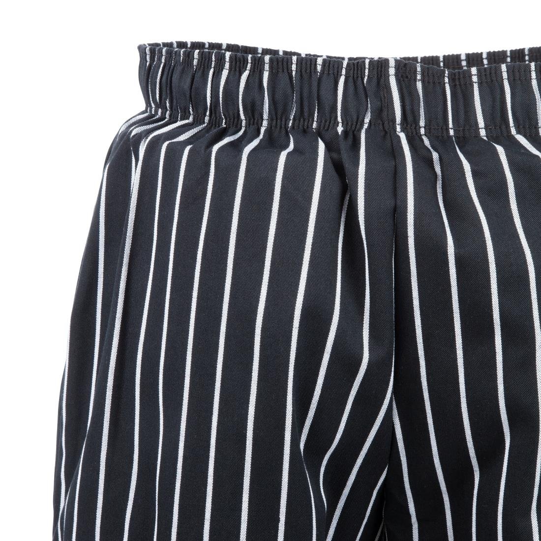 Pantalon de cuisine mixte Baggy Chef Works rayé noir et blanc - NISBETS