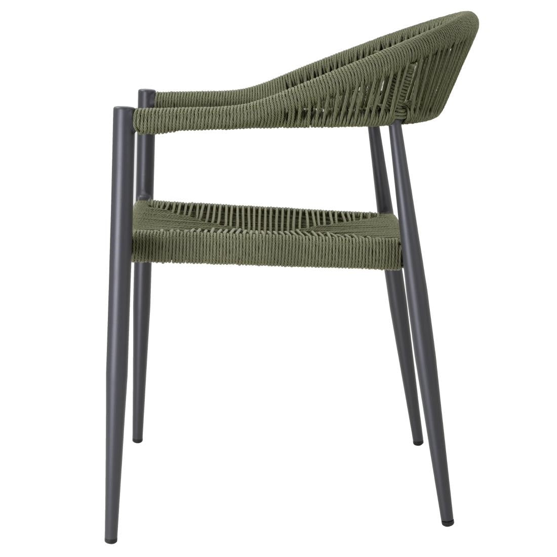 Fauteuils d'extérieur en rotin PE tressé Bolero Eden verts (lot de 4)