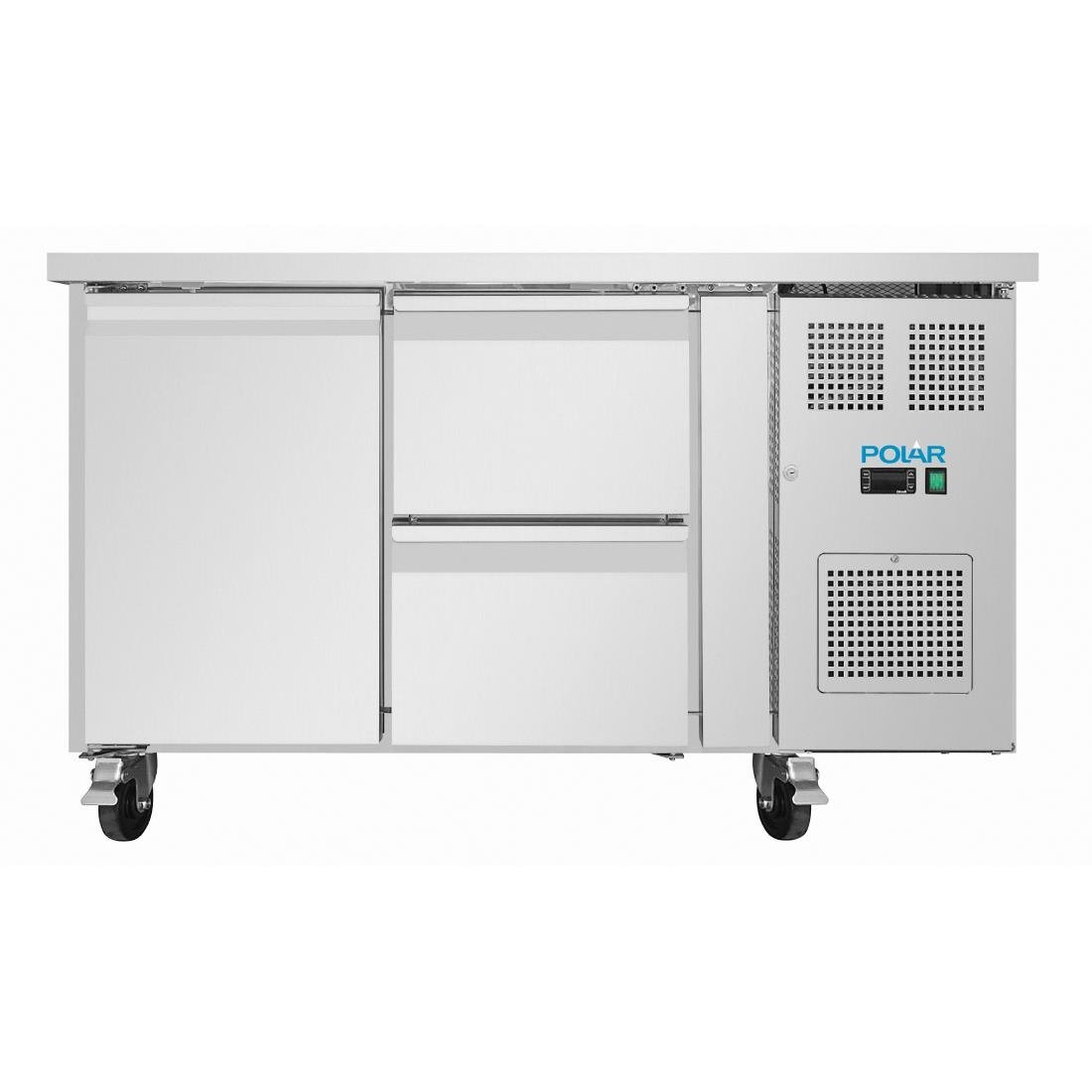 Table réfrigérée positive Polar série U 1 porte 2 tiroirs - NISBETS