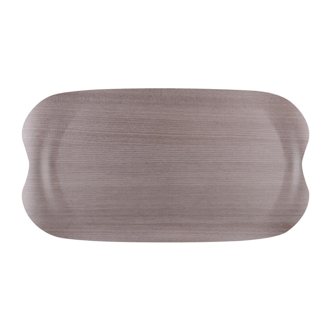 Plateau de service Roltex Wave 43x23cm bois gris veiné - NISBETS