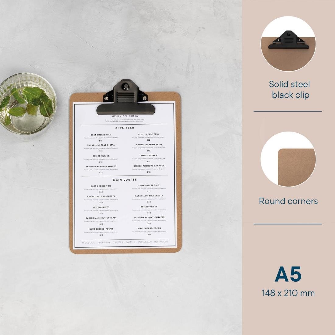 Porte-bloc panneau en fibre de bois Europel A5 portrait 148 x 210 mm