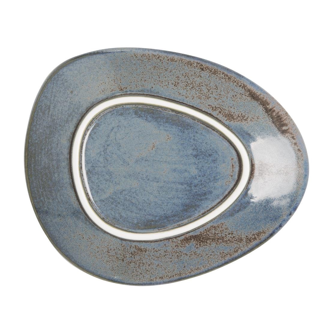 Assiettes triangulaires Olympia Ember Blue 190mm (lot de 6)