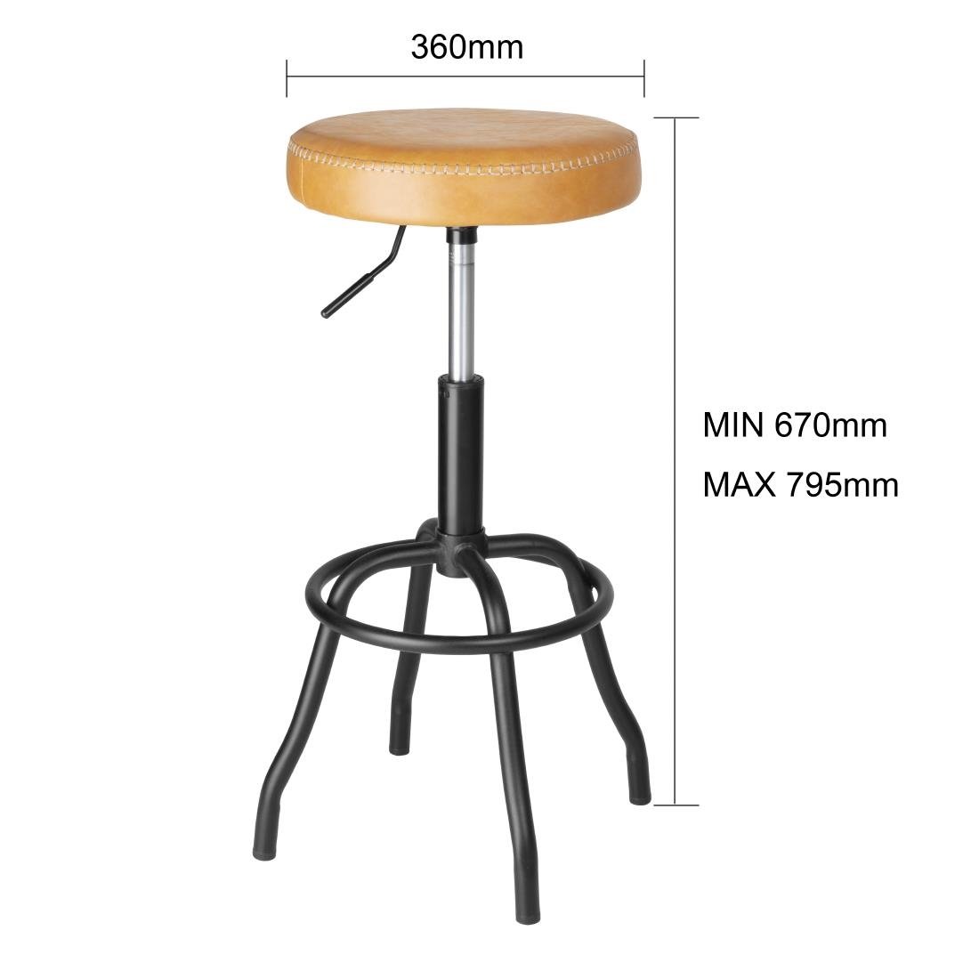 Tabouret de bar en PU Bolero Brooklyn caramel