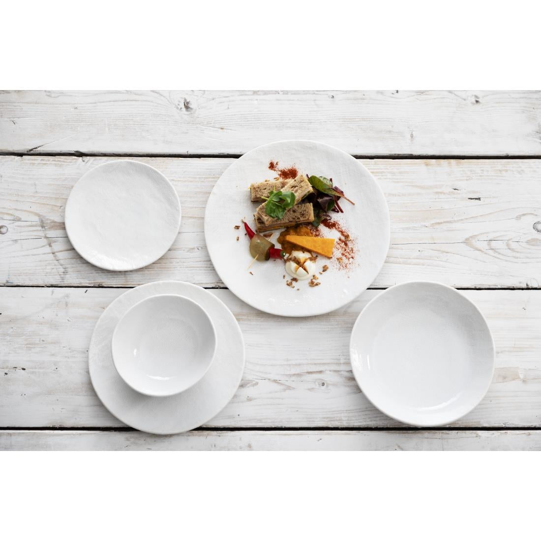 Assiettes plates Olympia Denim White 180 mm (lot de 6)