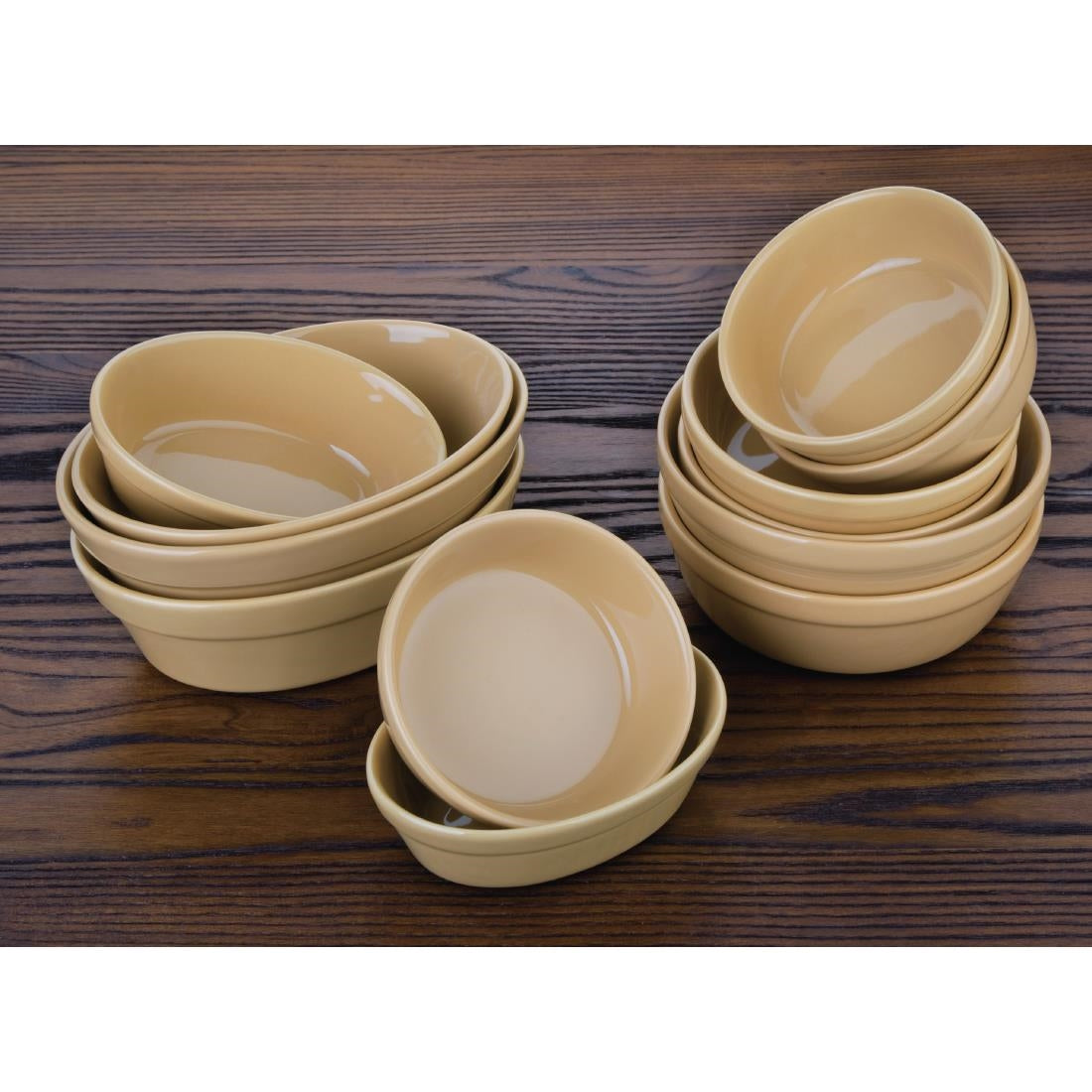 Plats à gratin ovales Olympia Stoneware 161 x 116mm (Lot de 6) - NISBETS