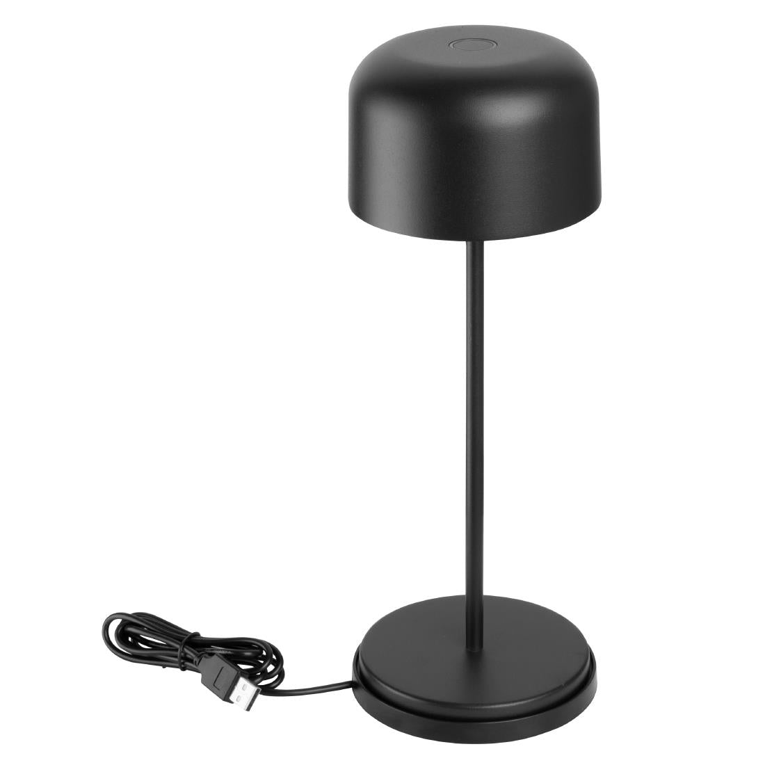 Lampe de table avec abat-jour rond Olympia Lucca noire 300mm
