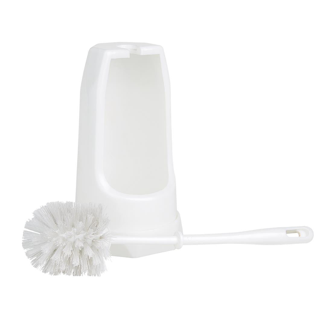 Brosse ronde et support WC Jantex blanc