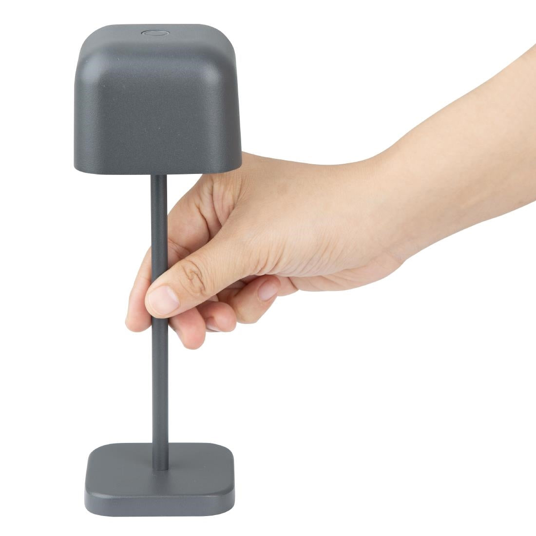 Lampe de table avec abat-jour carré Olympia Lucca grise 200mm