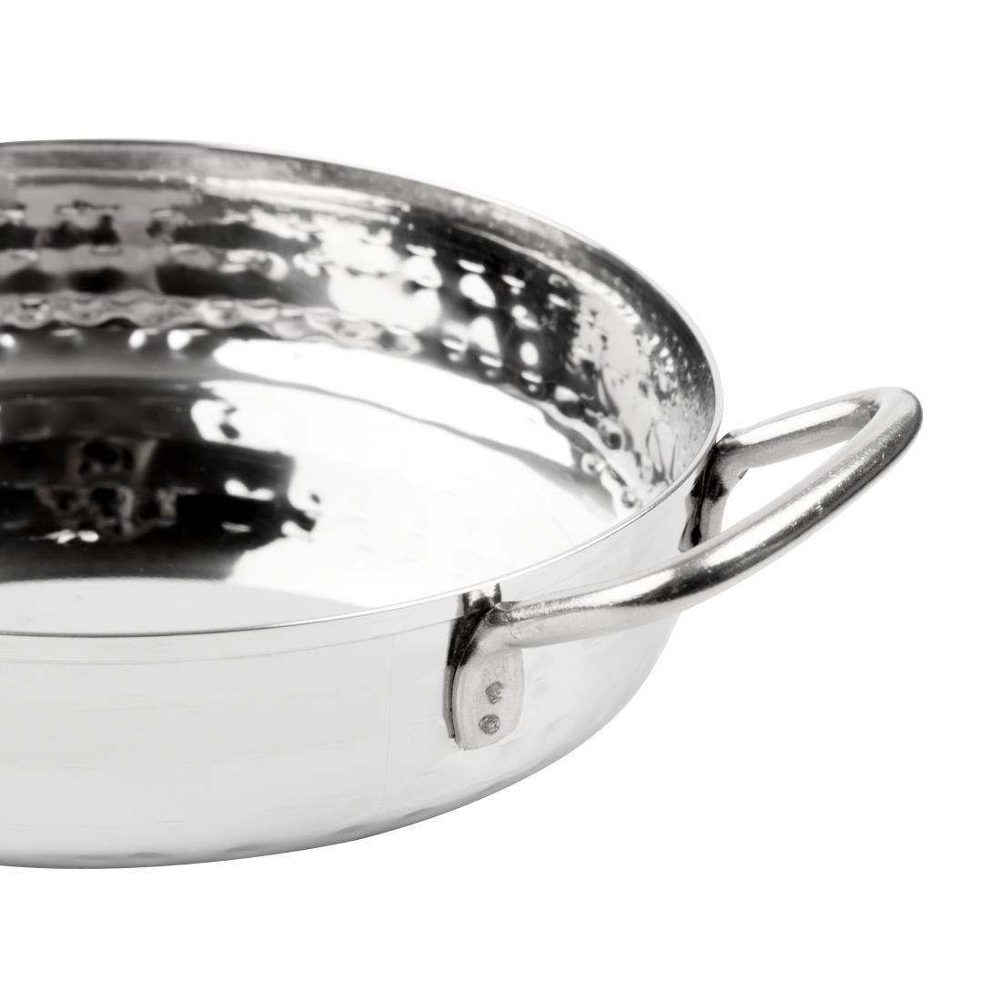 Plat inox martelé double poignée Olympia Table Presentation 150mm