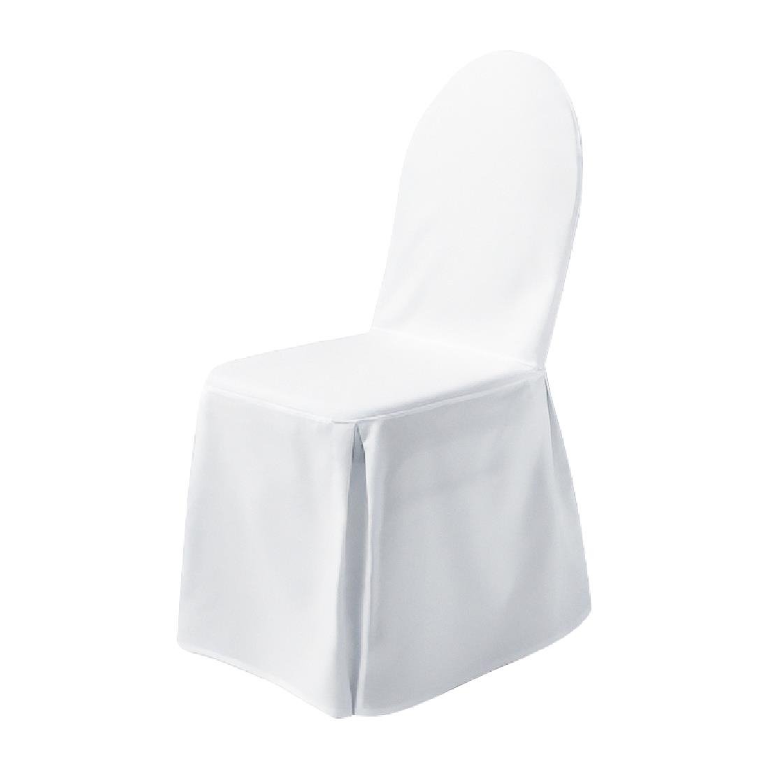 Housse de chaise tricotée Excellent Dena sans noeuds blanche