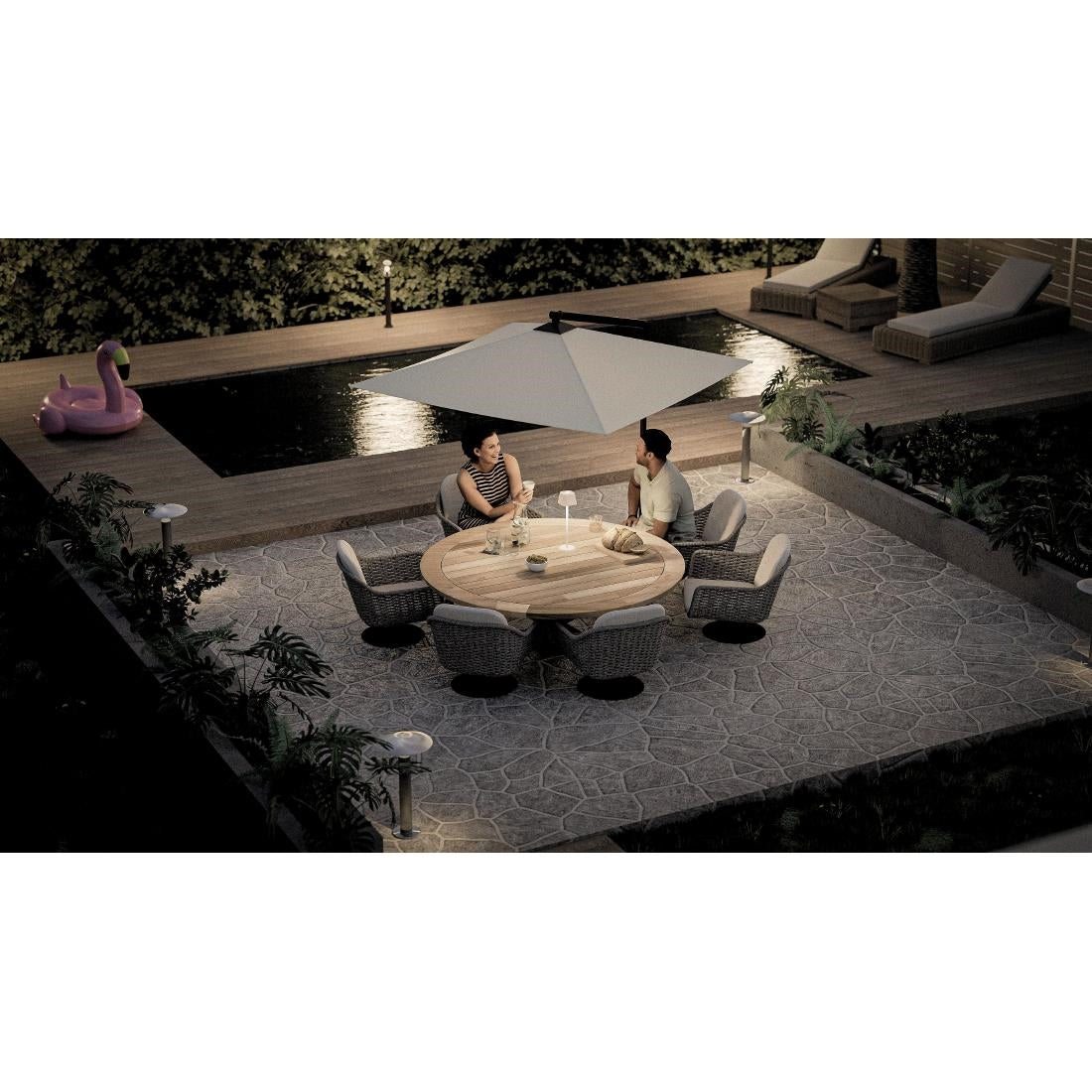 Lampe de table LED sans fil blanche à intensité variable Securit Georgina avec câble de chargement magnétique - NISBETS