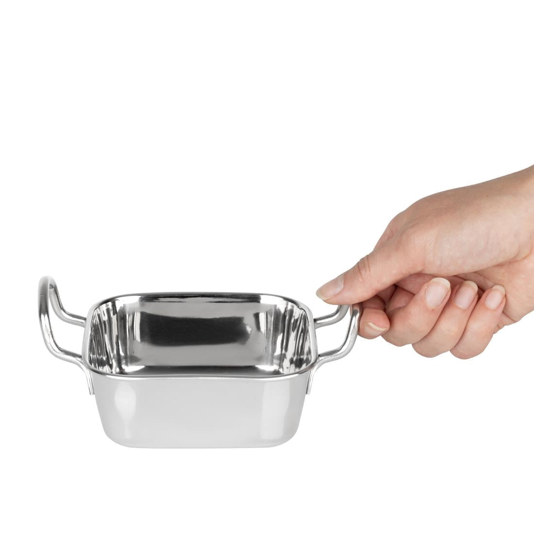 Plat de présentation en inox carré Olympia 115x115mm