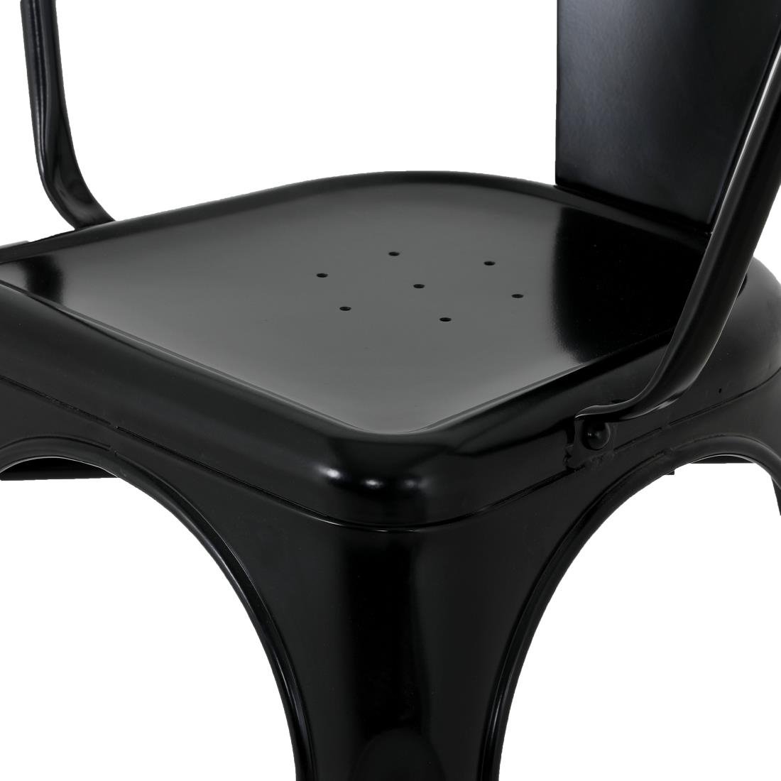 Fauteuils Bolero Bistro Curve noirs (lot de 4) - NISBETS