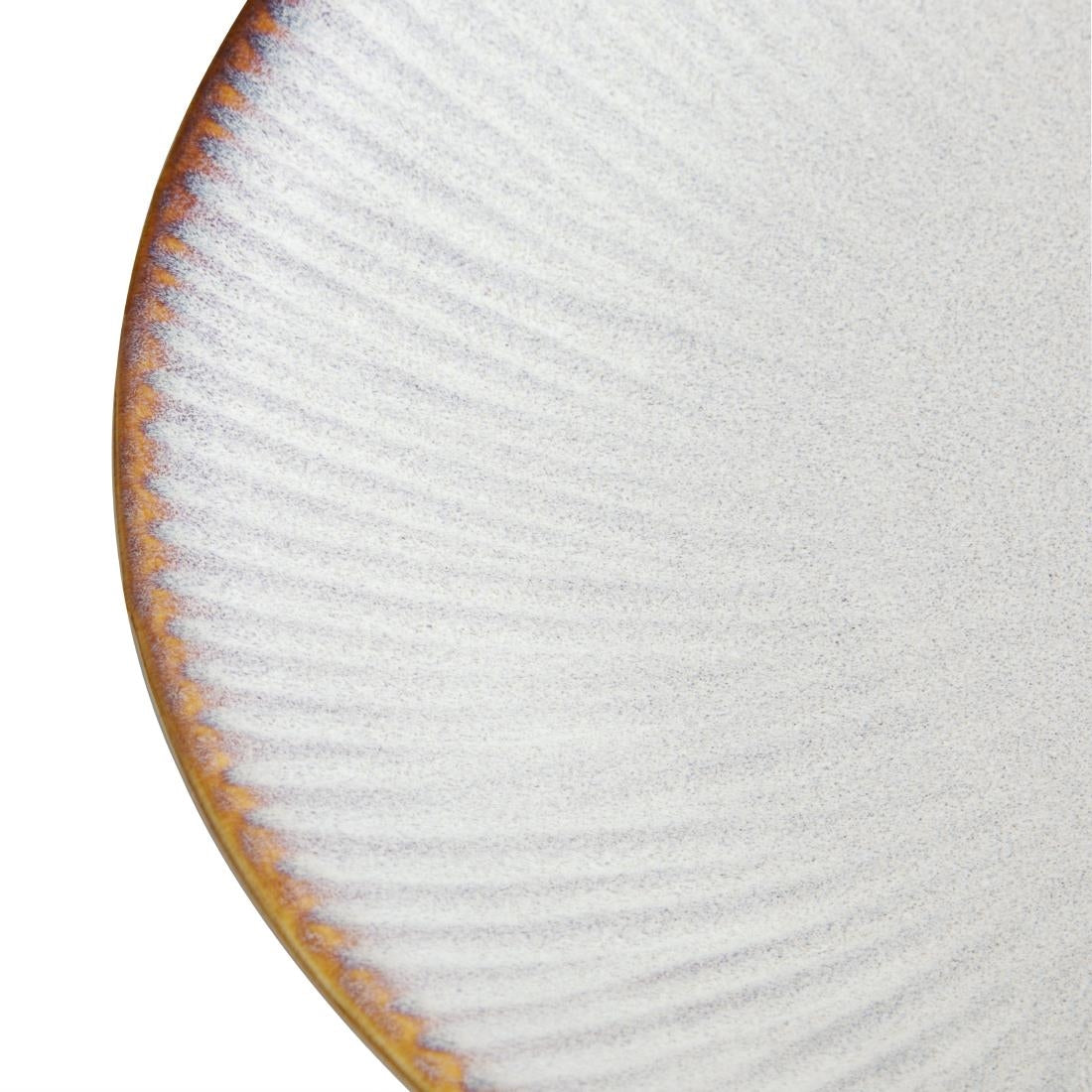 Assiettes creuses Olympia Drift en relief gris 260 mm (lot de 4)