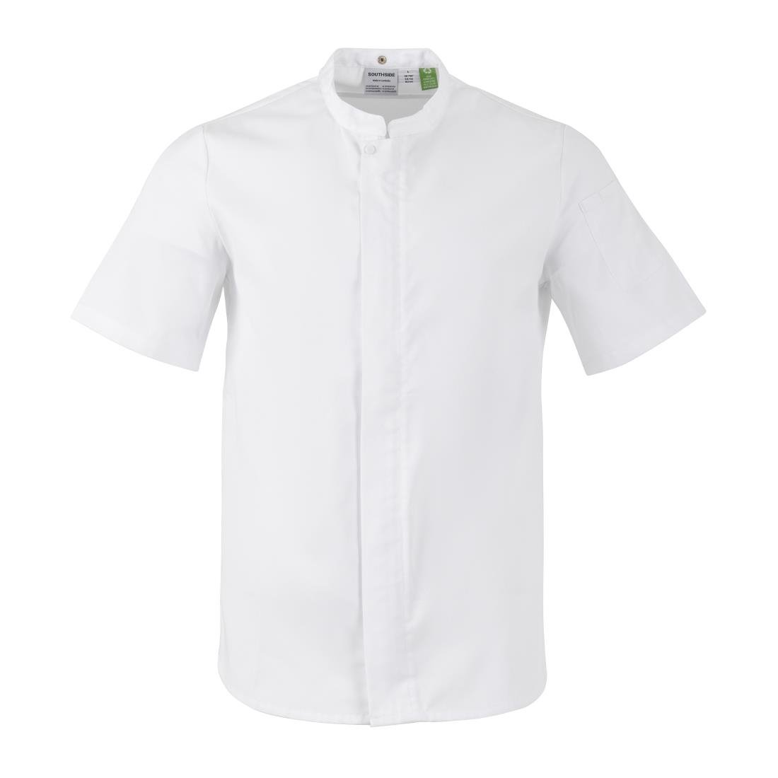Veste de cuisinier en maille à manches courtes Southside Harlem blanche - Taille S