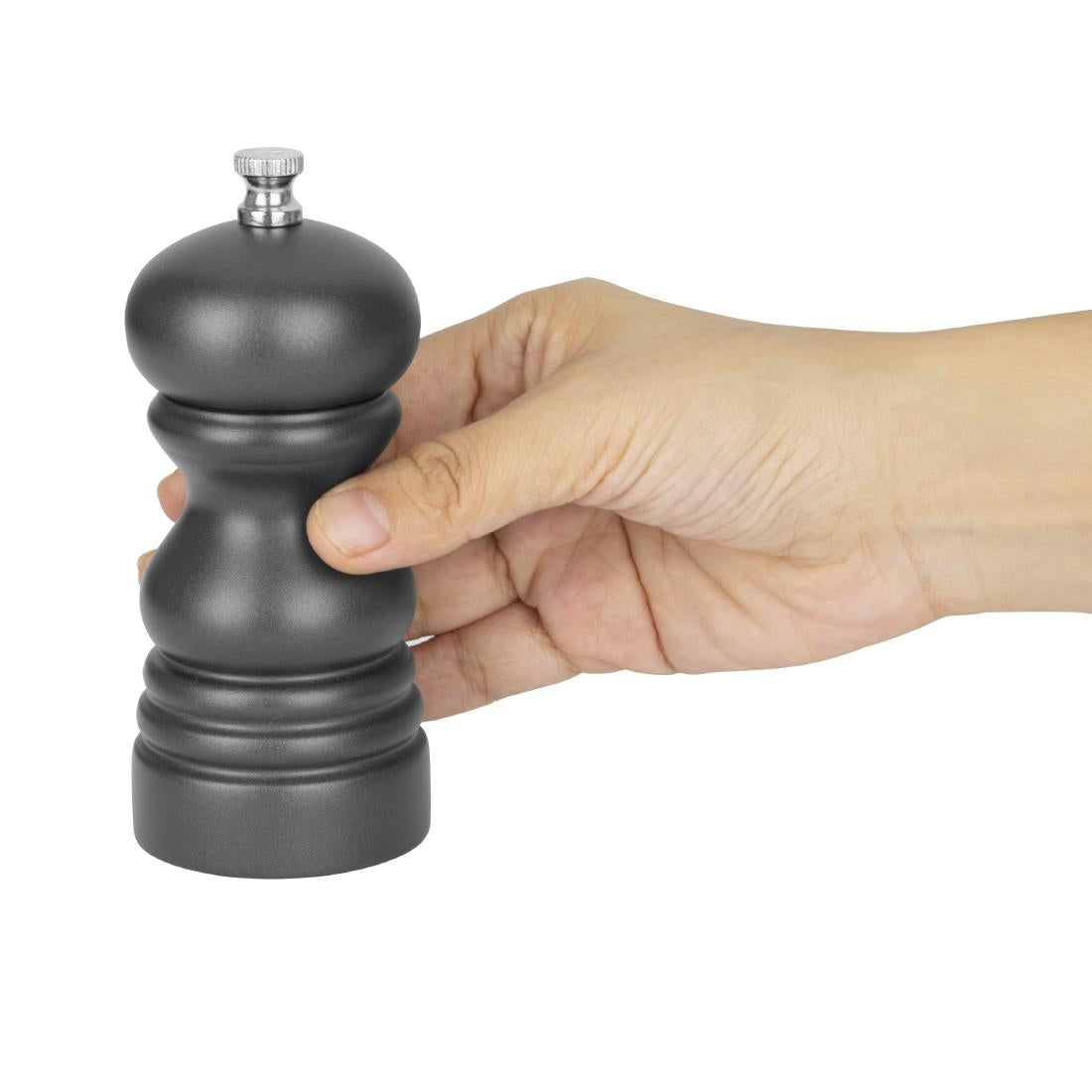 Moulin à sel ou à poivre Olympia en bois d'hévéa 125mm gris