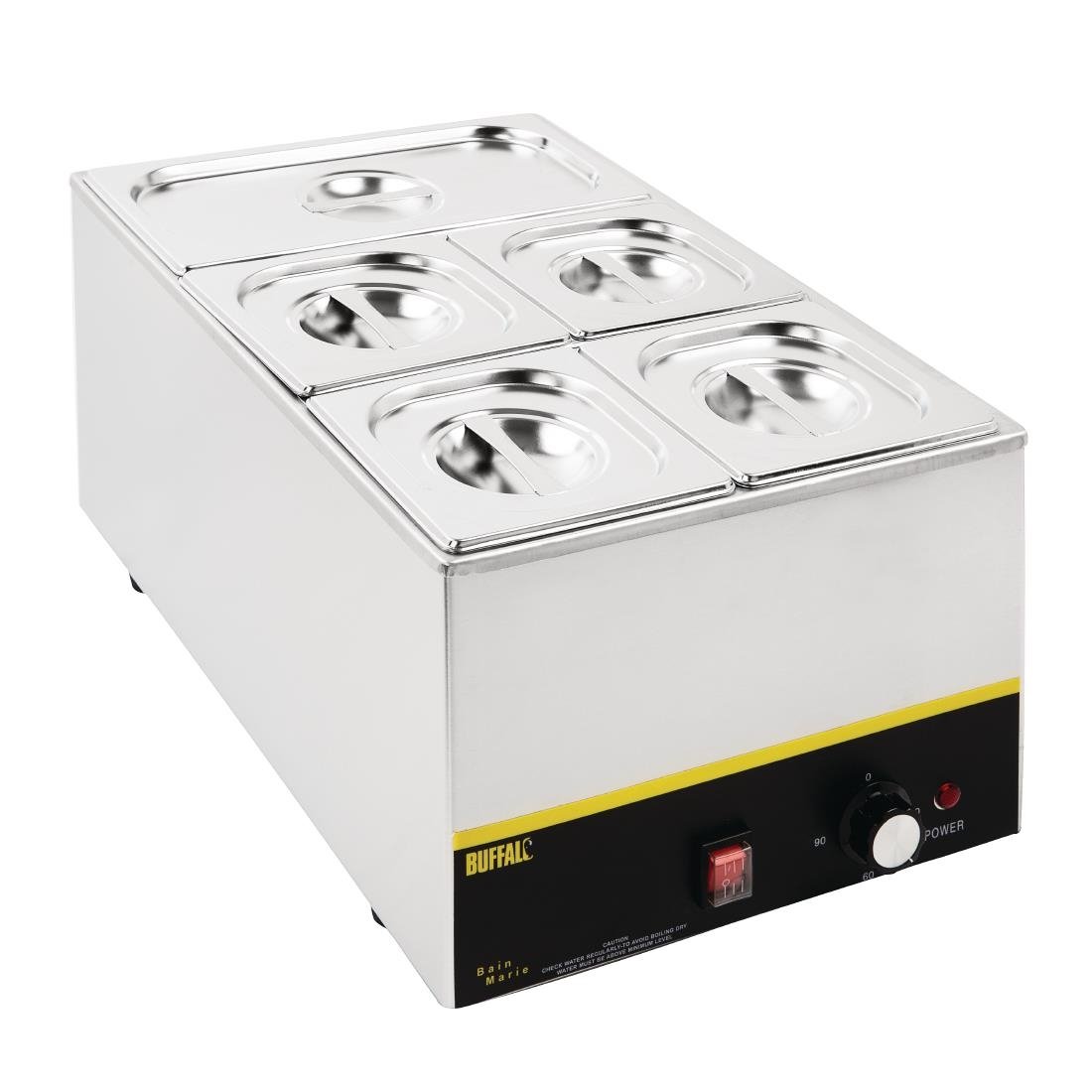 Ensemble de bacs GN 1/3 et 4 x 1/6 en inox avec couvercles Vogue - NISBETS