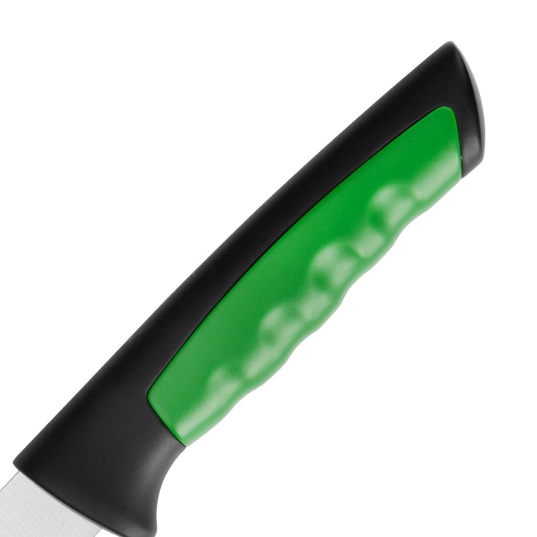 Couteau à tomate denté Hygiplas Pro vert 10cm - NISBETS