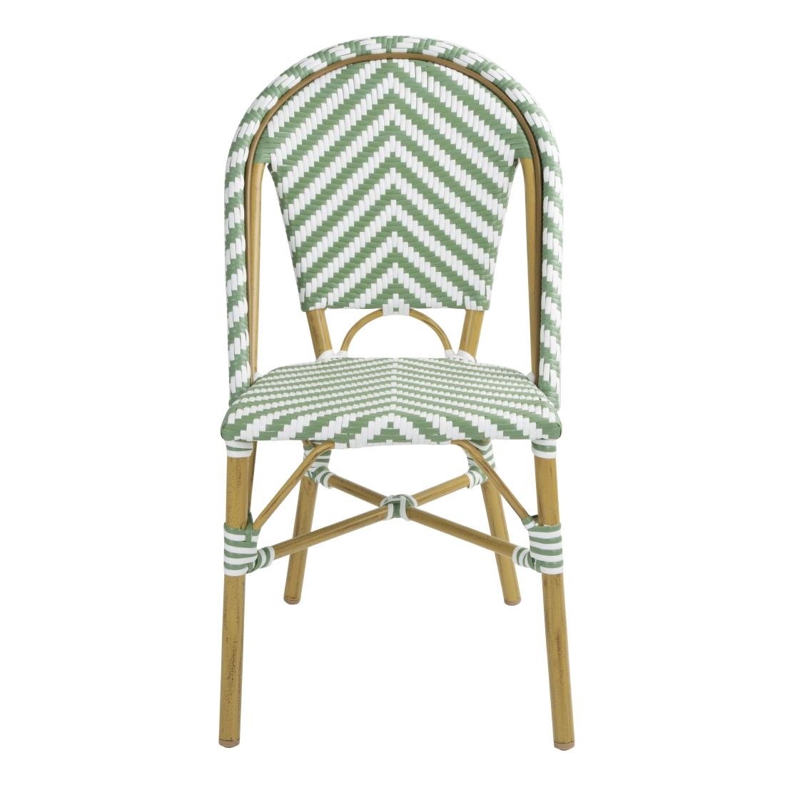 Chaises style parisien en rotin PE Bolero vert clair (lot de 2)