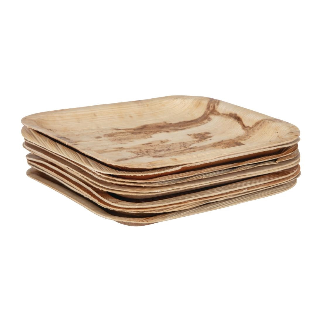 Assiettes creuses carrées en feuilles de palmier Fiesta Compostable 200mm (lot de 100)