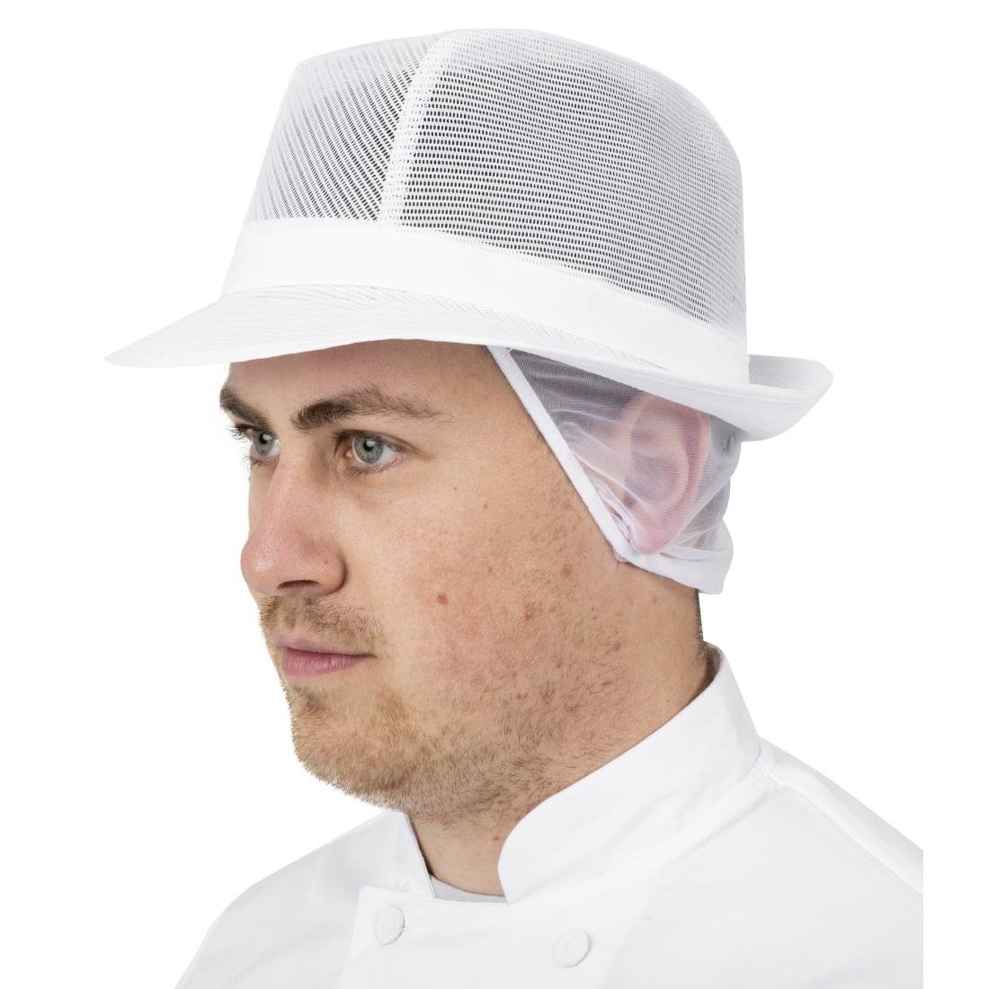 Chapeau Trilby blanc avec résille M - NISBETS