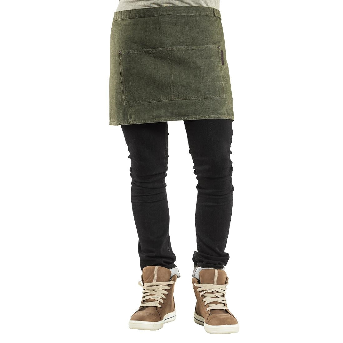 Tablier mixte Chaud Devant Base Denim vert 80x40 cm - NISBETS