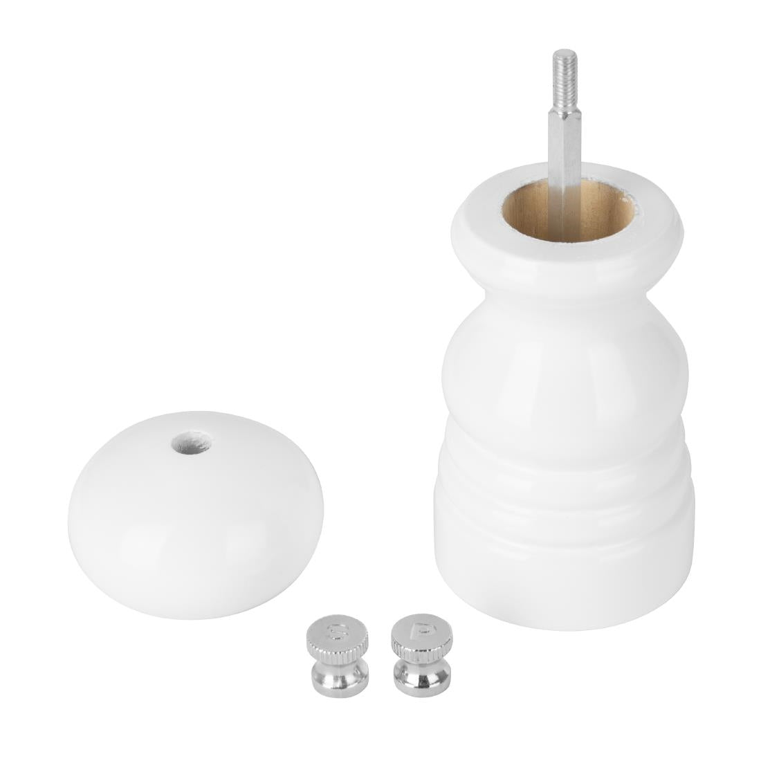 Moulin à sel ou à poivre Olympia en bois d'hévéa 125mm blanc