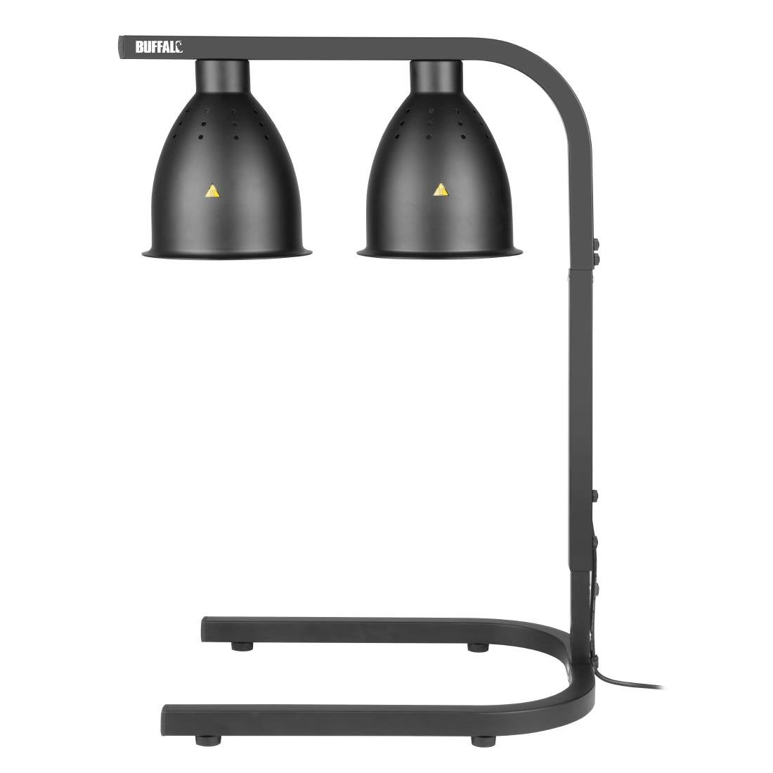 Lampe chauffante double sur pied Buffalo noir mat - NISBETS