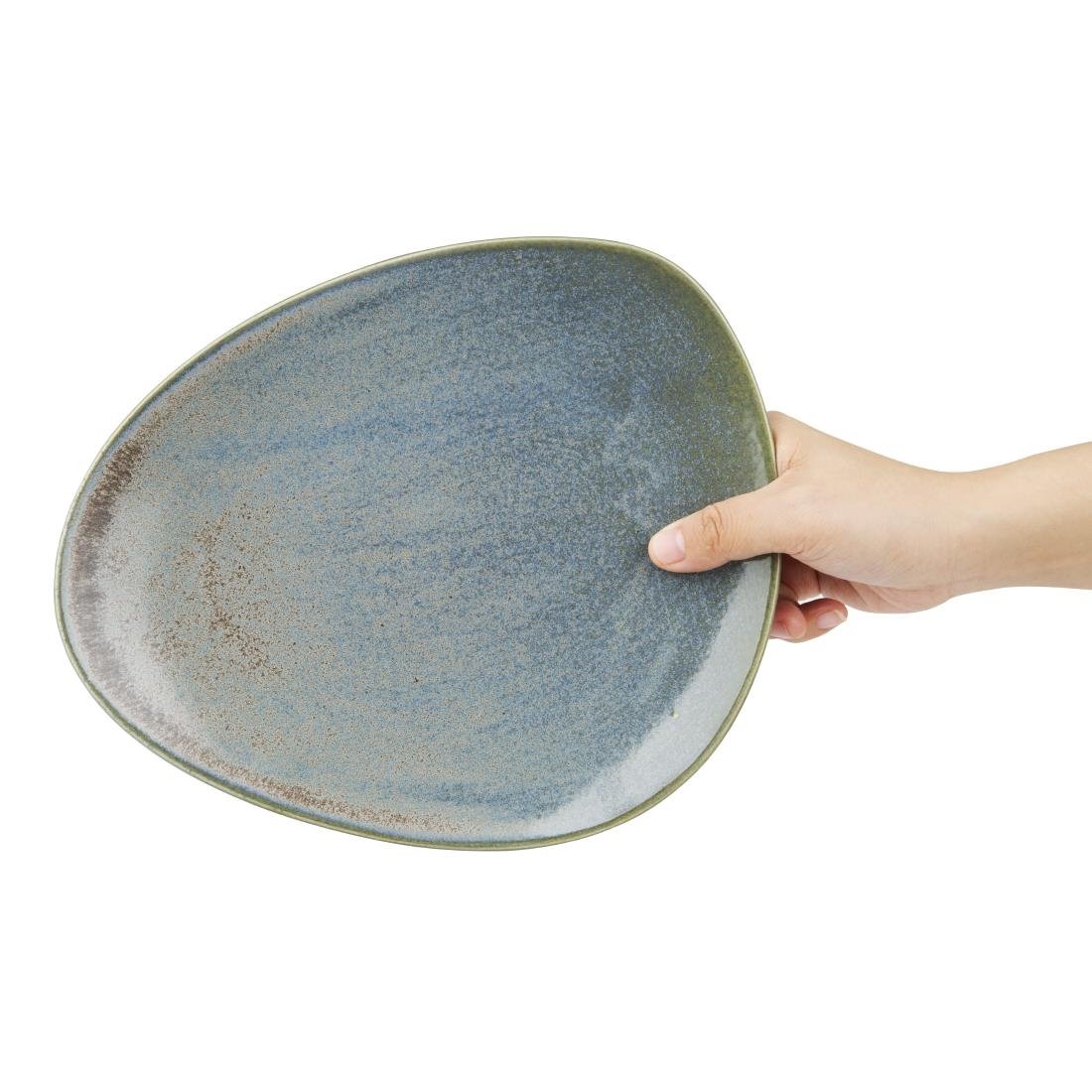 Assiettes triangulaires Olympia Ember Blue 250mm (lot de 6)