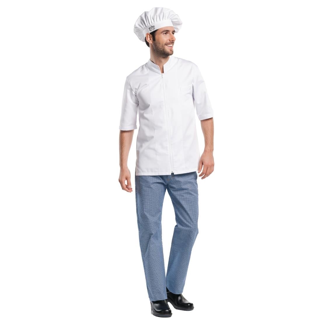 Veste de cuisine mixte Chaud Devant Monza manches courtes blanche S - NISBETS