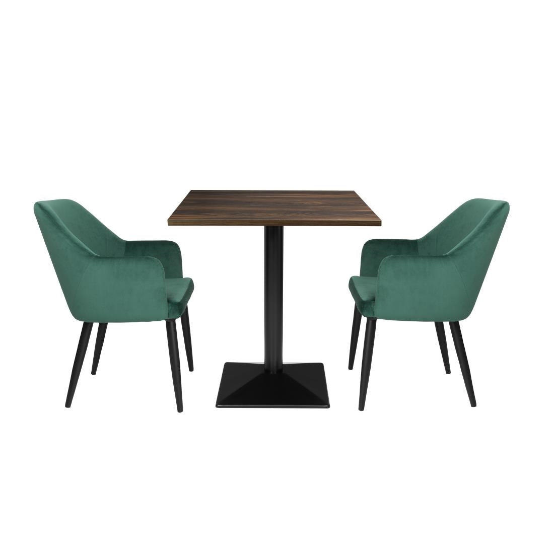 Table carrée Bolero Complete effet bois foncé 700mm