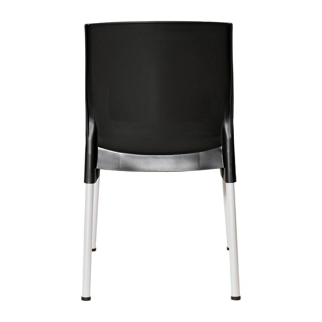 Chaises en polypropylène Bolero Elements noires (lot de 4) - NISBETS