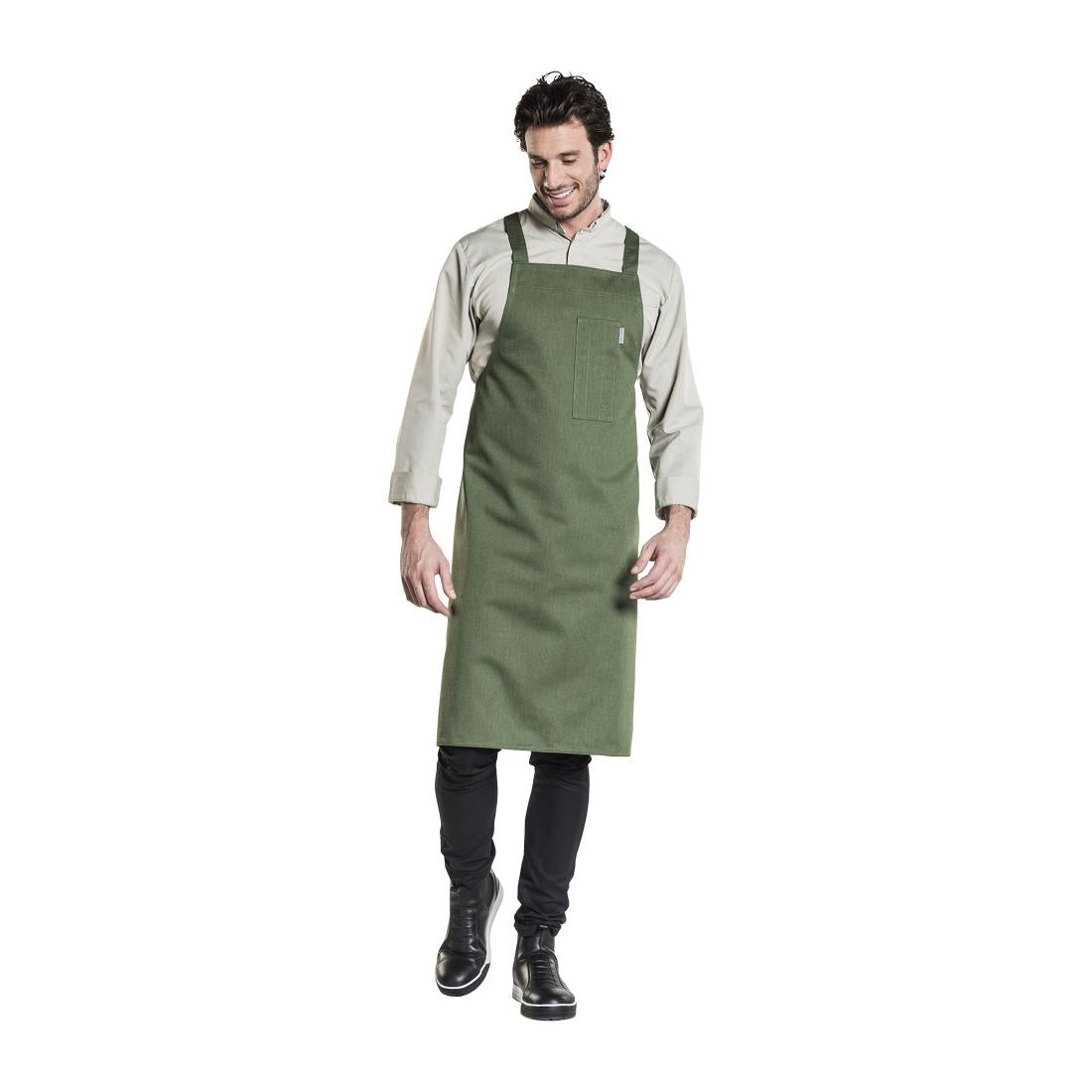 Tablier bavette croisé mixte Chaud Devant Nordic vert 75x100 cm